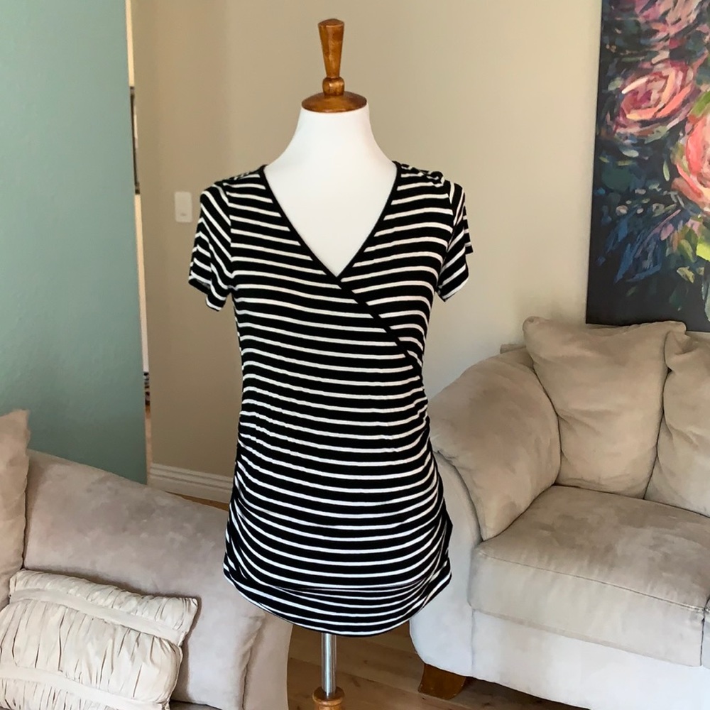 Planet Motherhood maternity nursing striped top